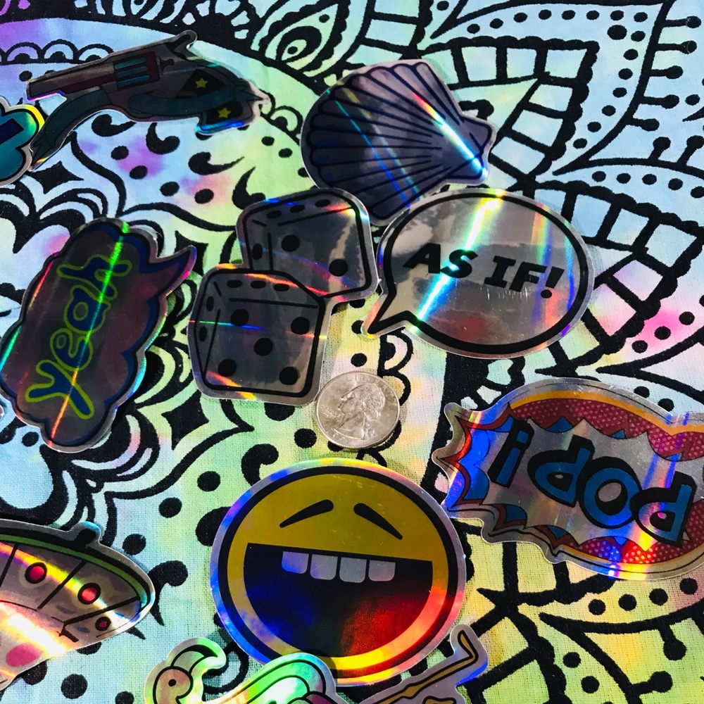 Shell Metallic Prismatic Reflective Single Decor Sticker - Picture 4 of 7